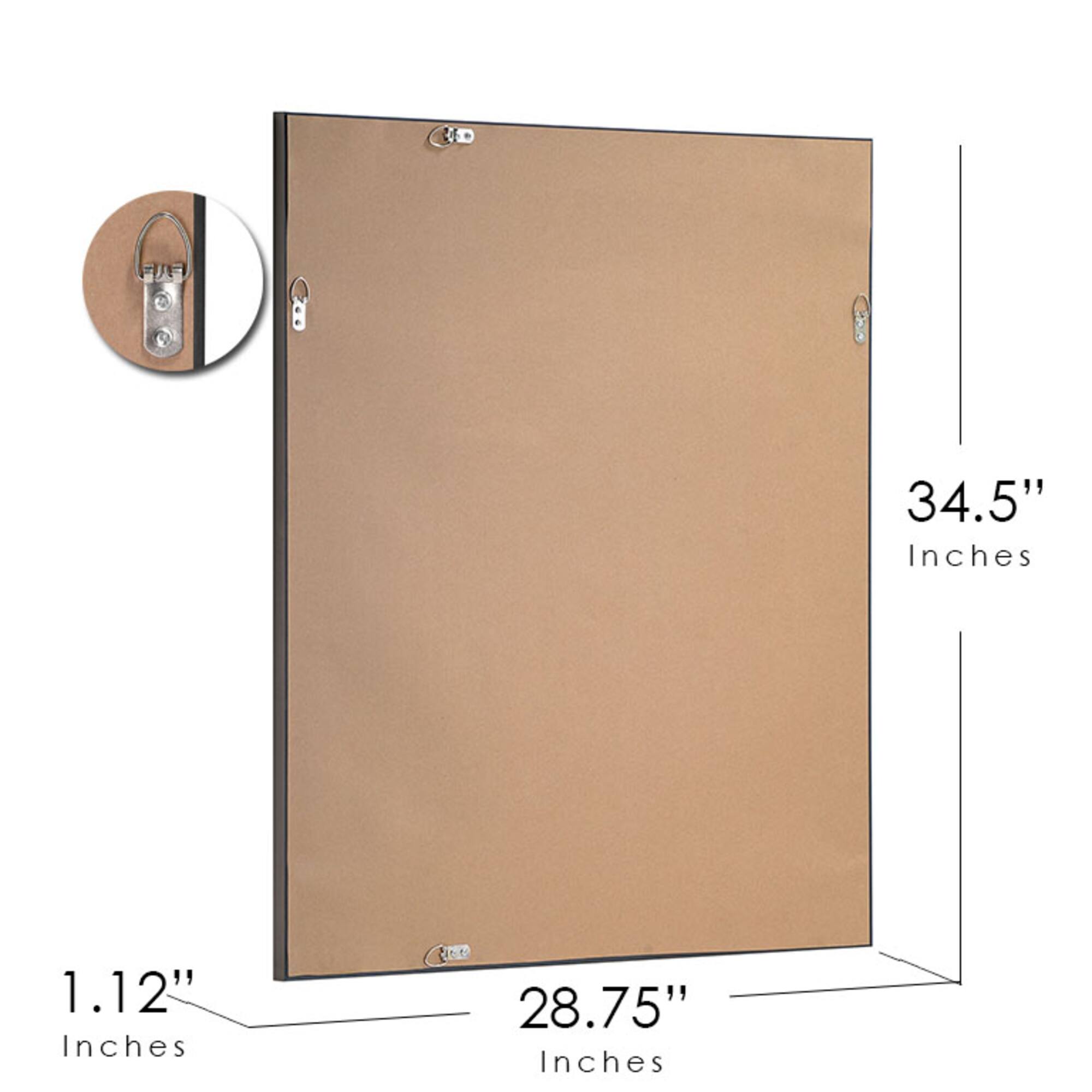 Head West 35" x 29" Oil Rubbed Antique Brushed Nickel Framed Wall Mirror